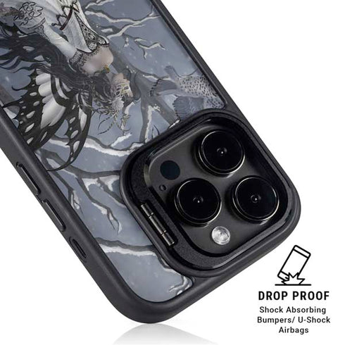 Fairy with Owl in Snow by Nene Thomas iPhone 16 Pro Kickstand Case